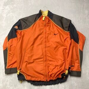 Vintage Nike ACG Jacket Mens Large Orange Clima-FIT Windbreaker Back Vent